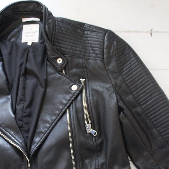 ZARA TRF Leather Motorcycle Jacket - Picture 3 of 9